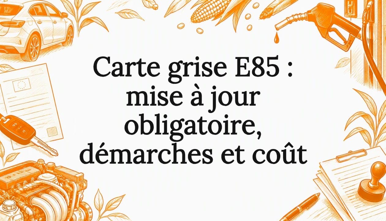 Carte grise E85 : mise à jour obligatoire, démarches et coût