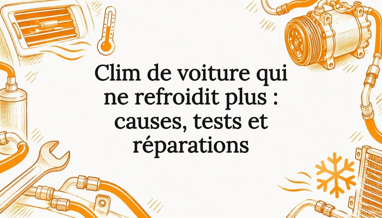 Clim de voiture qui ne refroidit plus : causes, tests et réparations